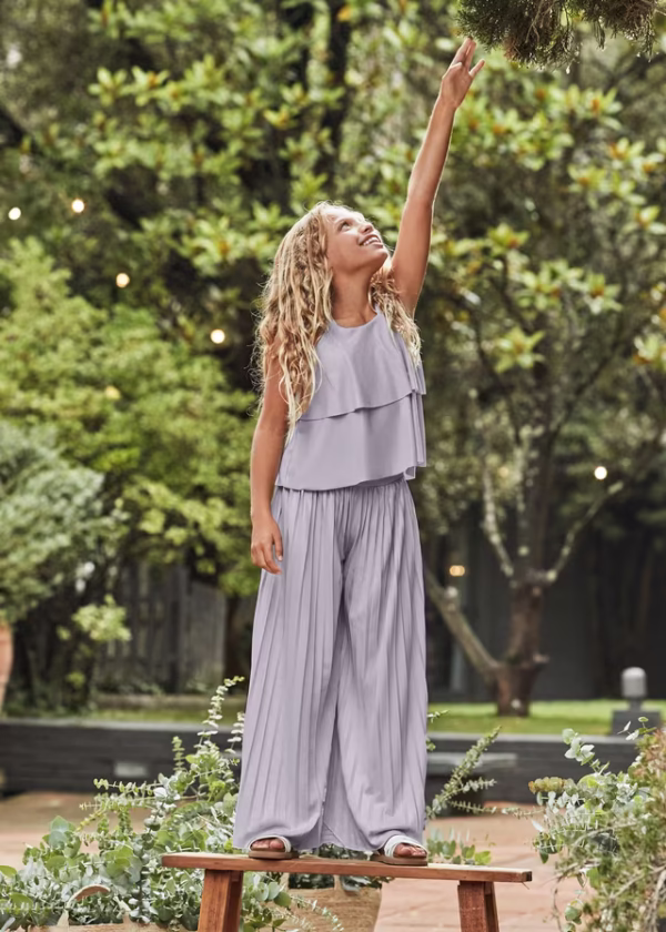 Conj. calça plissada